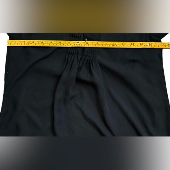 My Michelle Sheer Sleeve Black Pullover Lined Button Front Mini Dress. Small. - Picture 5 of 8